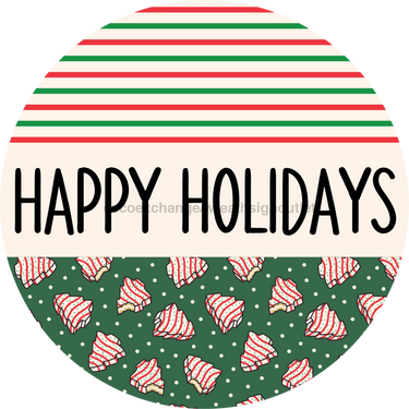 Door Hanger, Christmas Sign, Green Stripe Christmas Cake Sign, Welcome Sign, 18